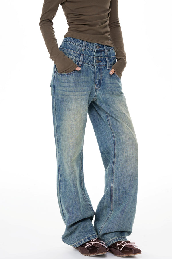 Denim Wide-Leg Pants