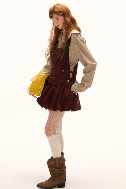 Sweet Corduroy Suspender Dress