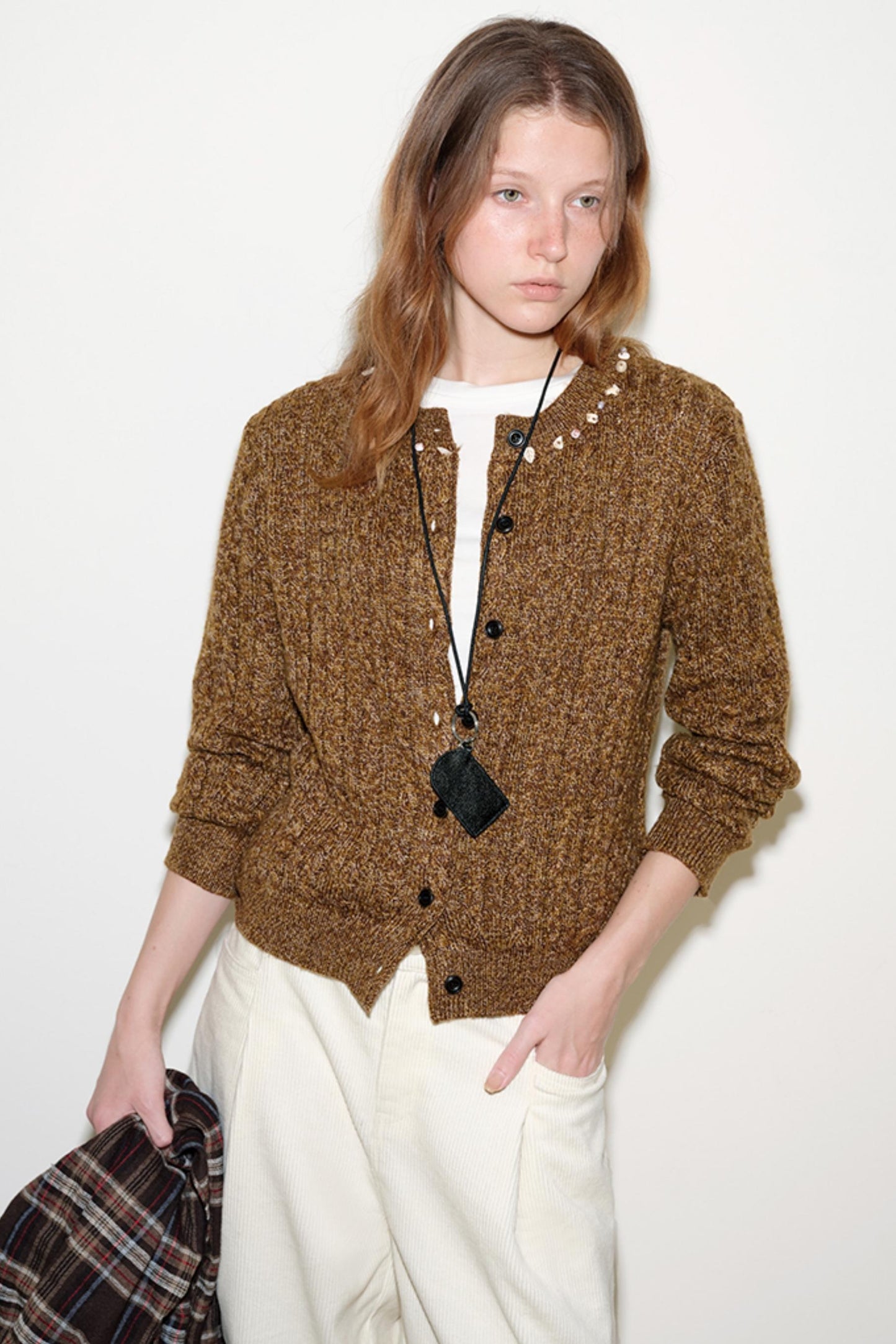 Floral Yarn Knitted Cardigan