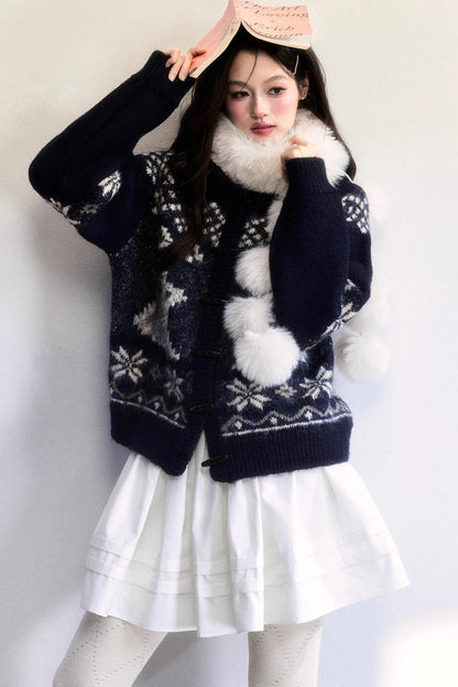 Milk Velvet Pom-Pom Scarf