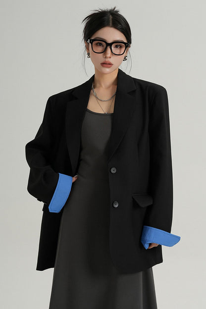 Blazer à lacets de design tempérament 