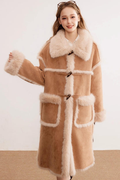 Suede Warm and Thickened Fur Coat