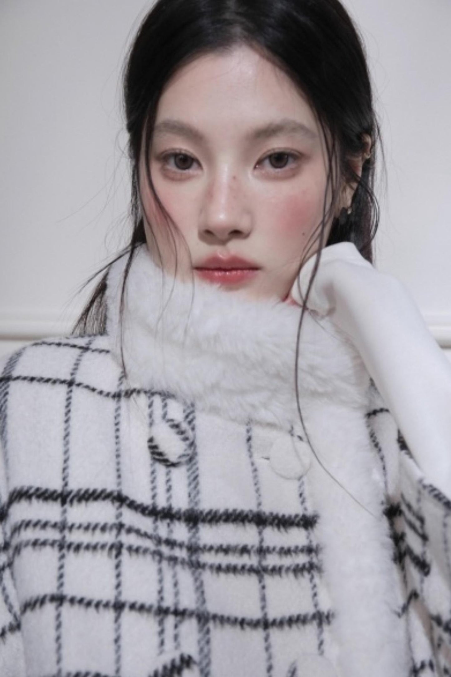 Checkered Wool Plaid Dress Set-Up