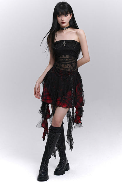 Summer Plaid Halter Skirt