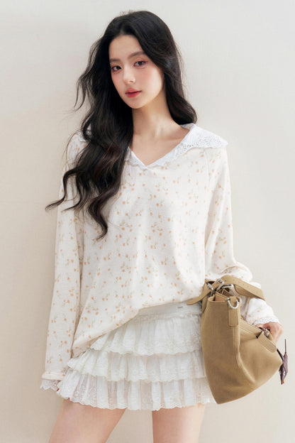 Floral Nocturne Long T-Shirt