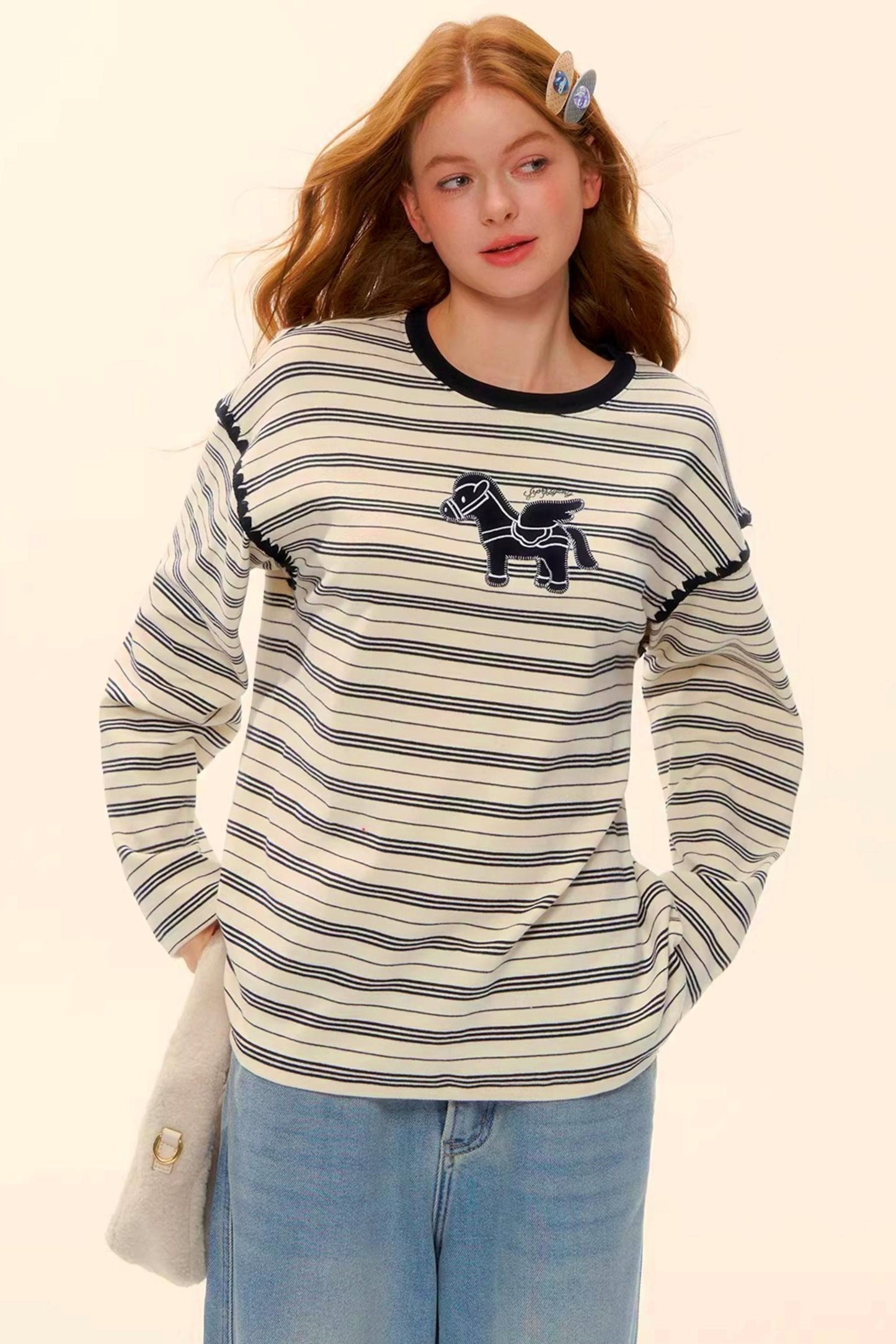 Striped Color-Block Pegasus Top