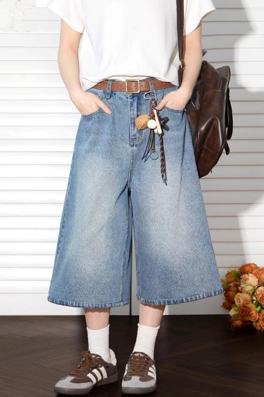 Chic High-Waisted Denim Shorts