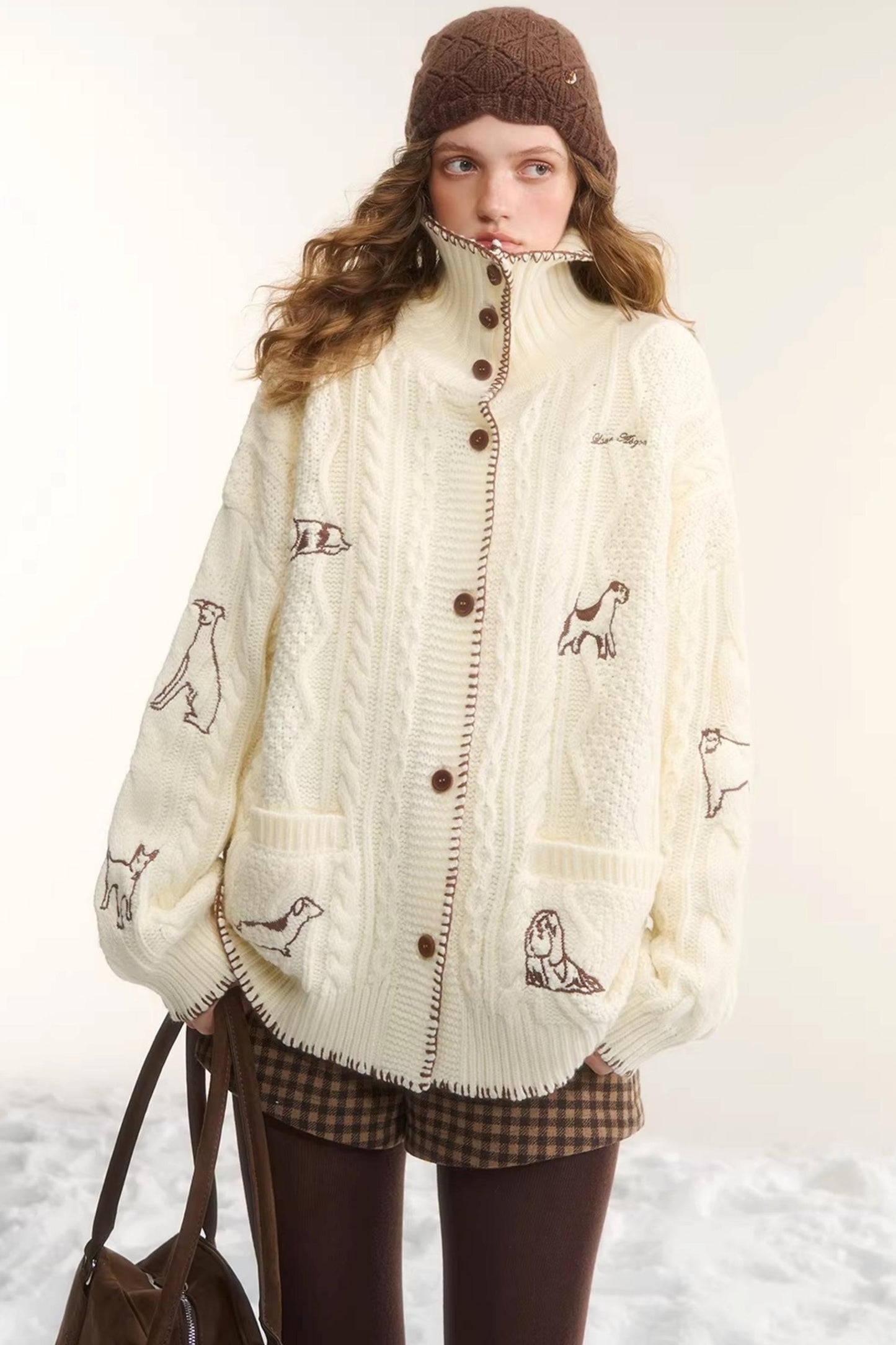 First Snow Embroidered Knit Jacket