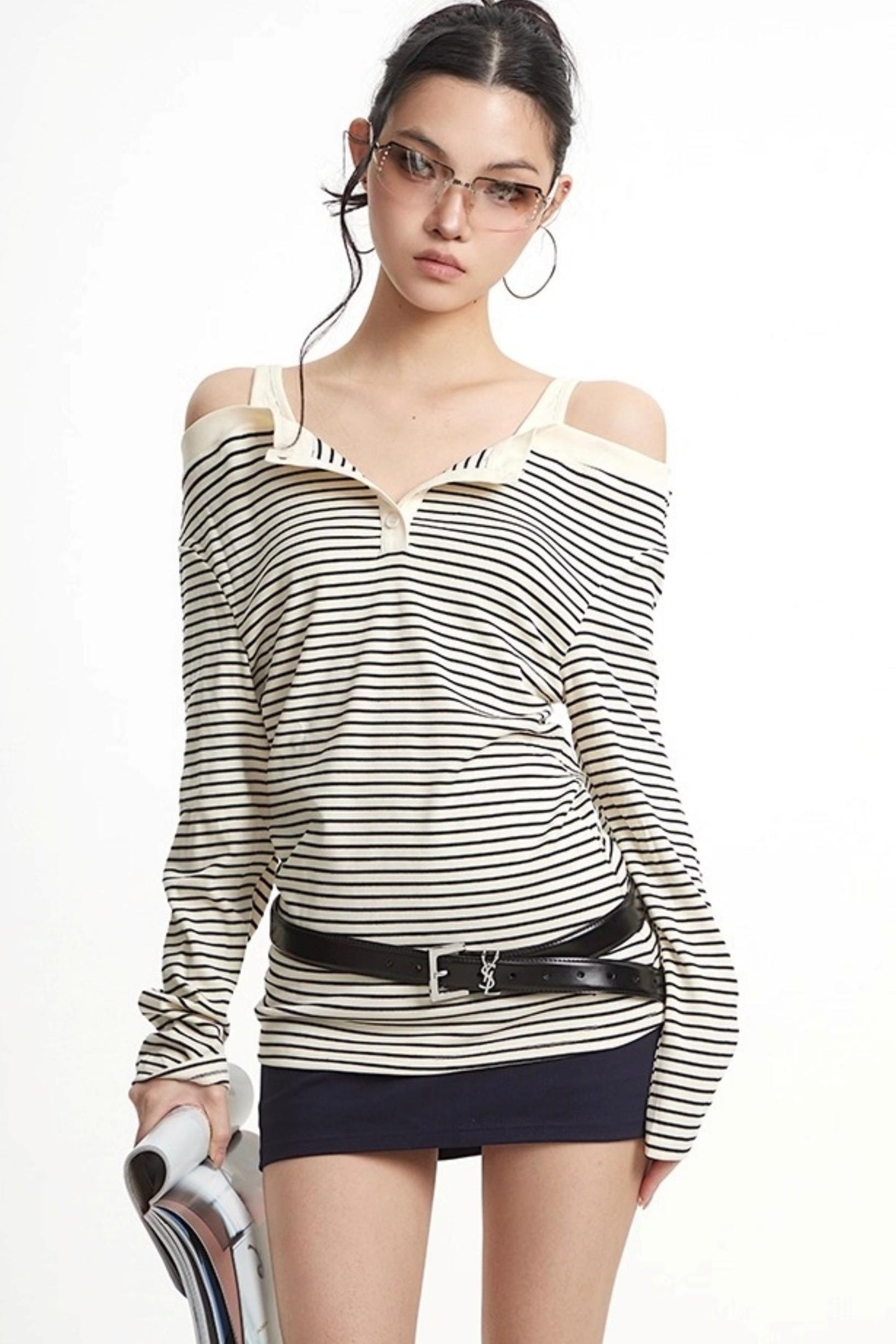 Embroidered Letter Sleeve Top