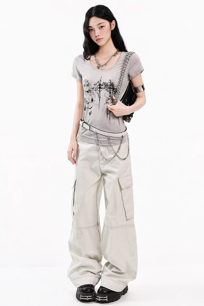 Dunkelgraues Buchstaben-Oberteil