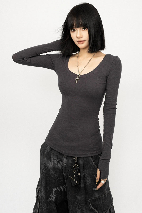 Slim-Fit Black Top