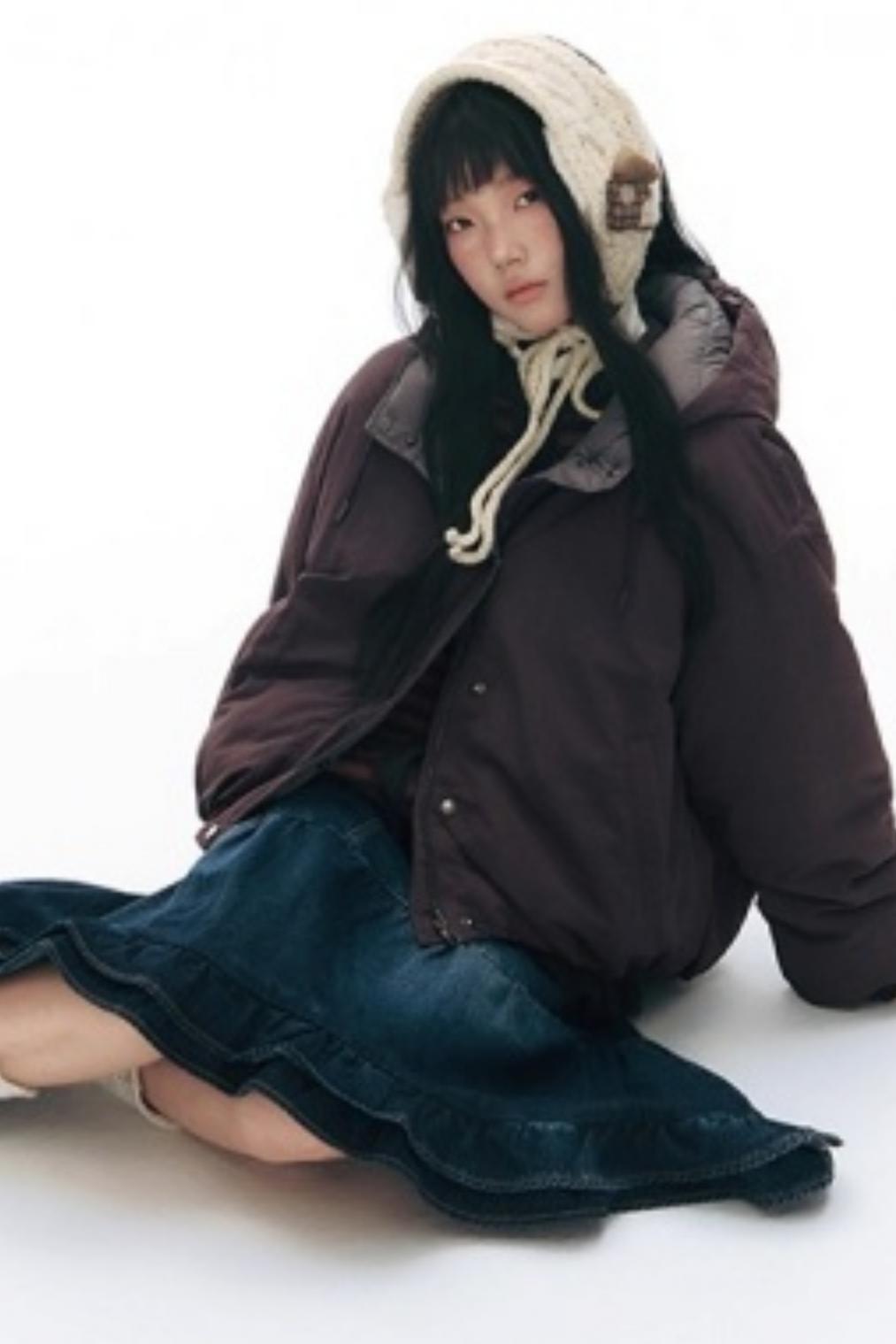 Vintage Lace Denim Skirt