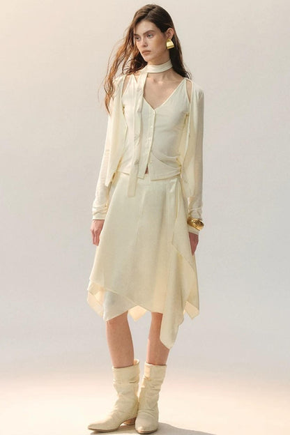 White Lace Wrap Skirt