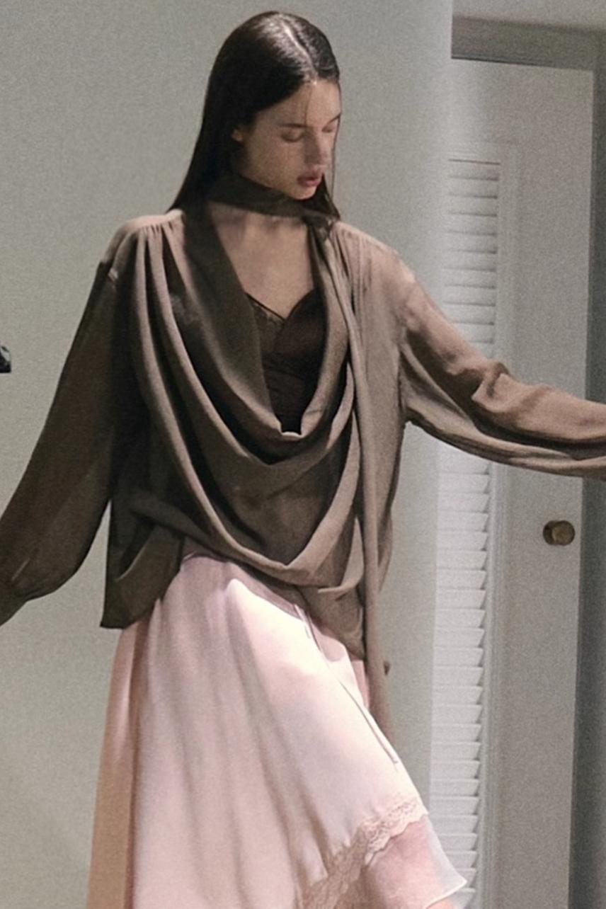 Twilight Chiffon Swing Neck Top