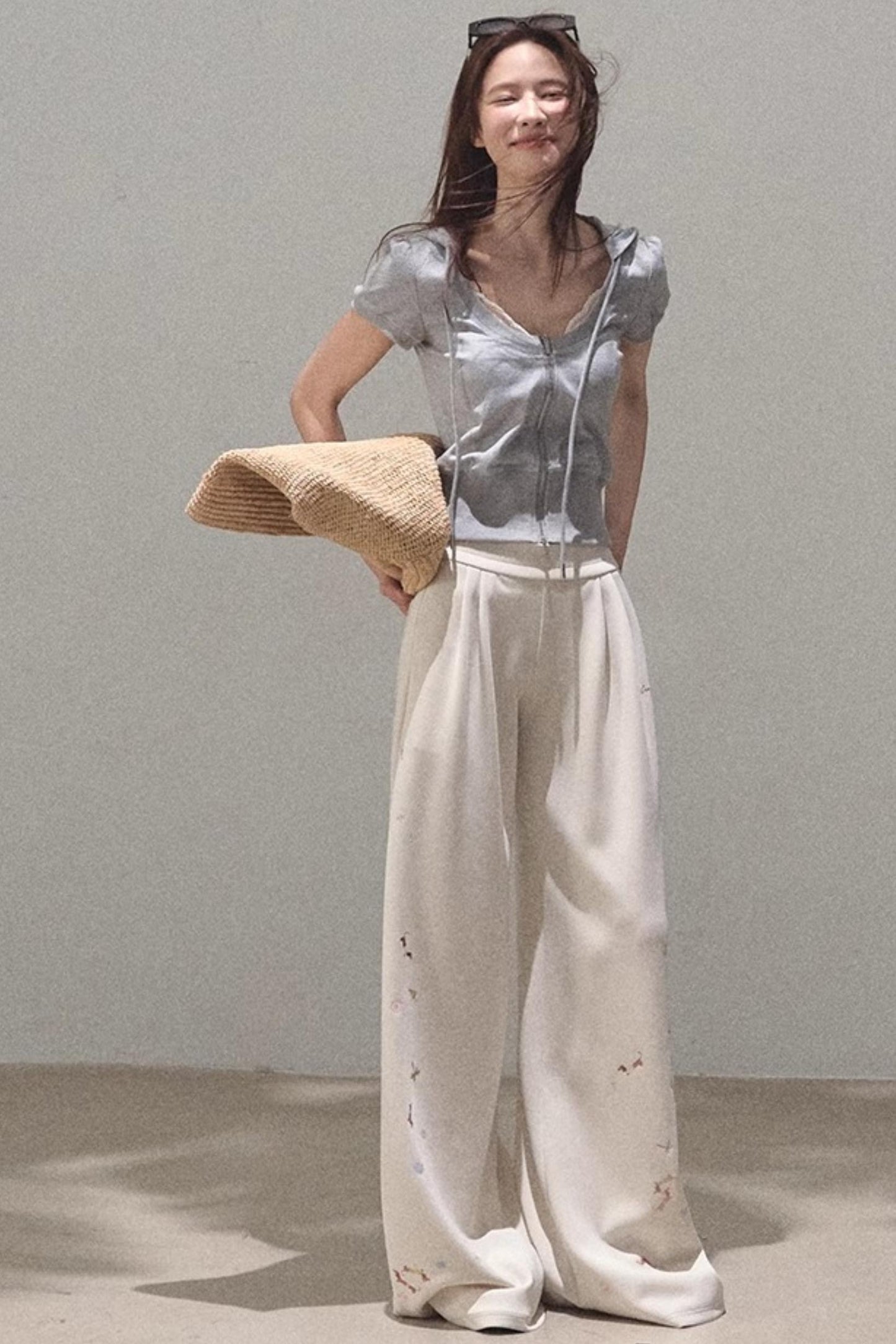 Color Block U-Neck Hooded Cardigan