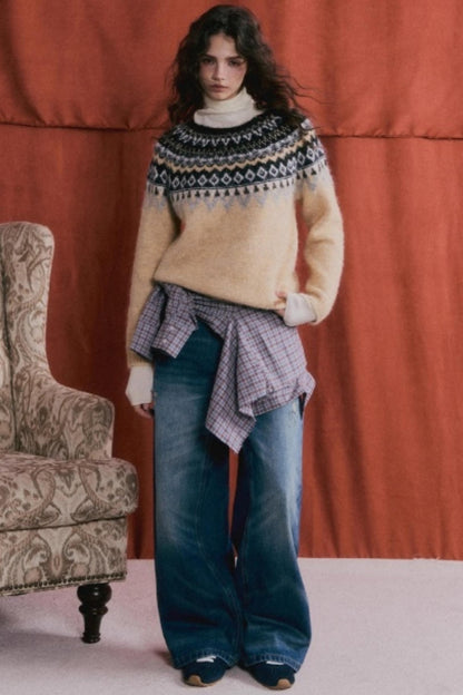 Wool Blend Fair Isle Sweater