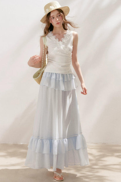 Romantic Lace Ruffle Skirt Set-Up