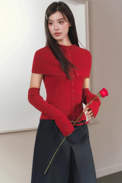 Slim-Fit Knit Cardigan Set-Up