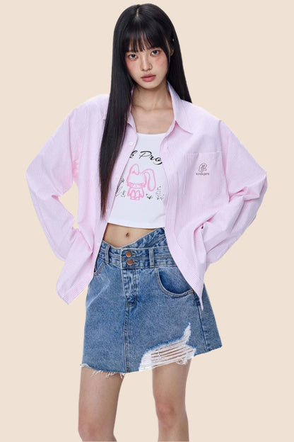 American Summer Stripe Shirt Top