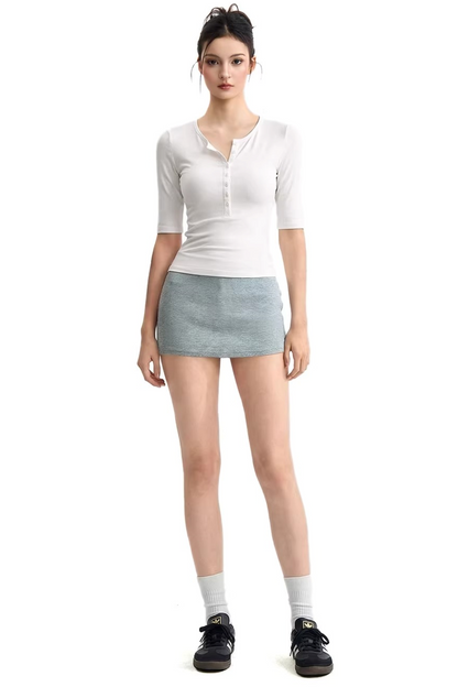 Solid Color Henley Top