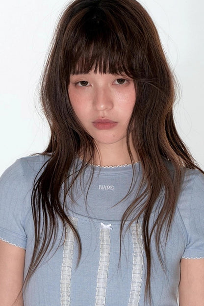 Original Slim Jacquard Short Sleeve Top Set-Up