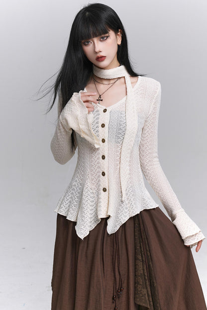 Gray Knitted Slim Top