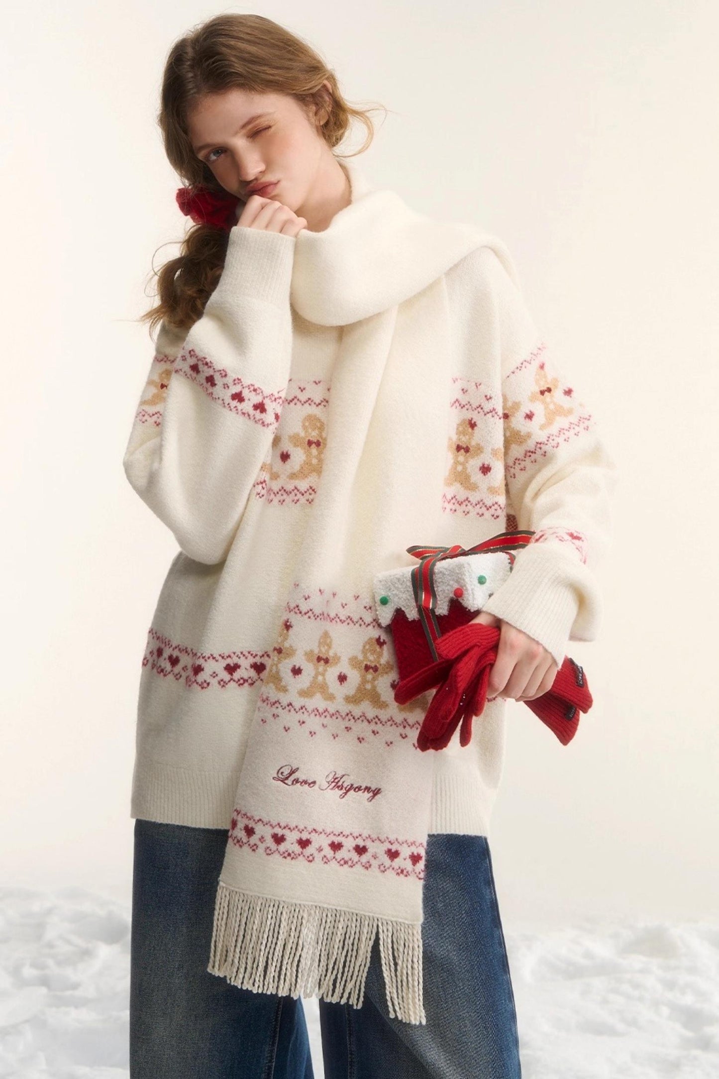 Gingerbread Man Fair Isle Sweater Set