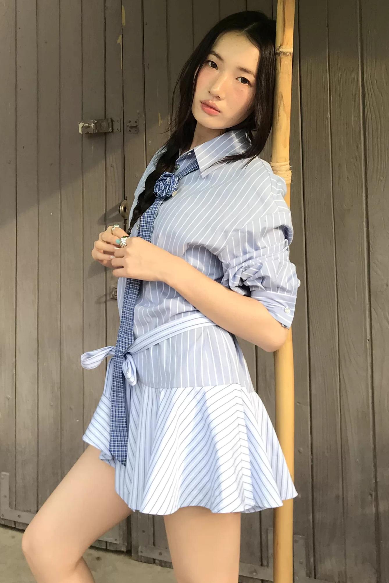 Layered Wave Stripes Dress