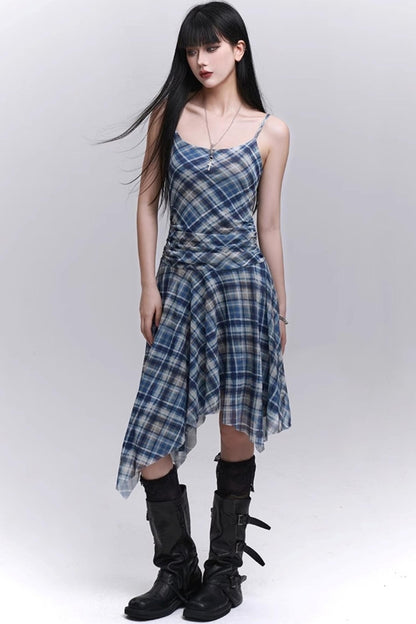 Plaid Halter Dress