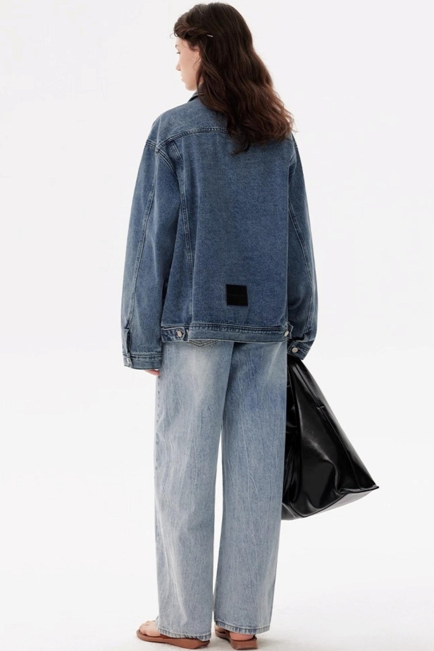 Vintage Distressed Silhouette Denim Jacket