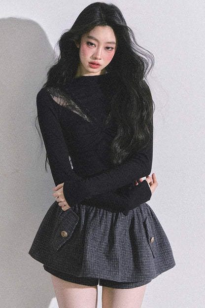 Lace Pure Desire Sexy Knitted T-Shirt