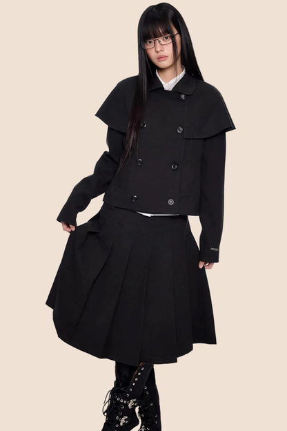 Doppelreihiger Cape-Mantel