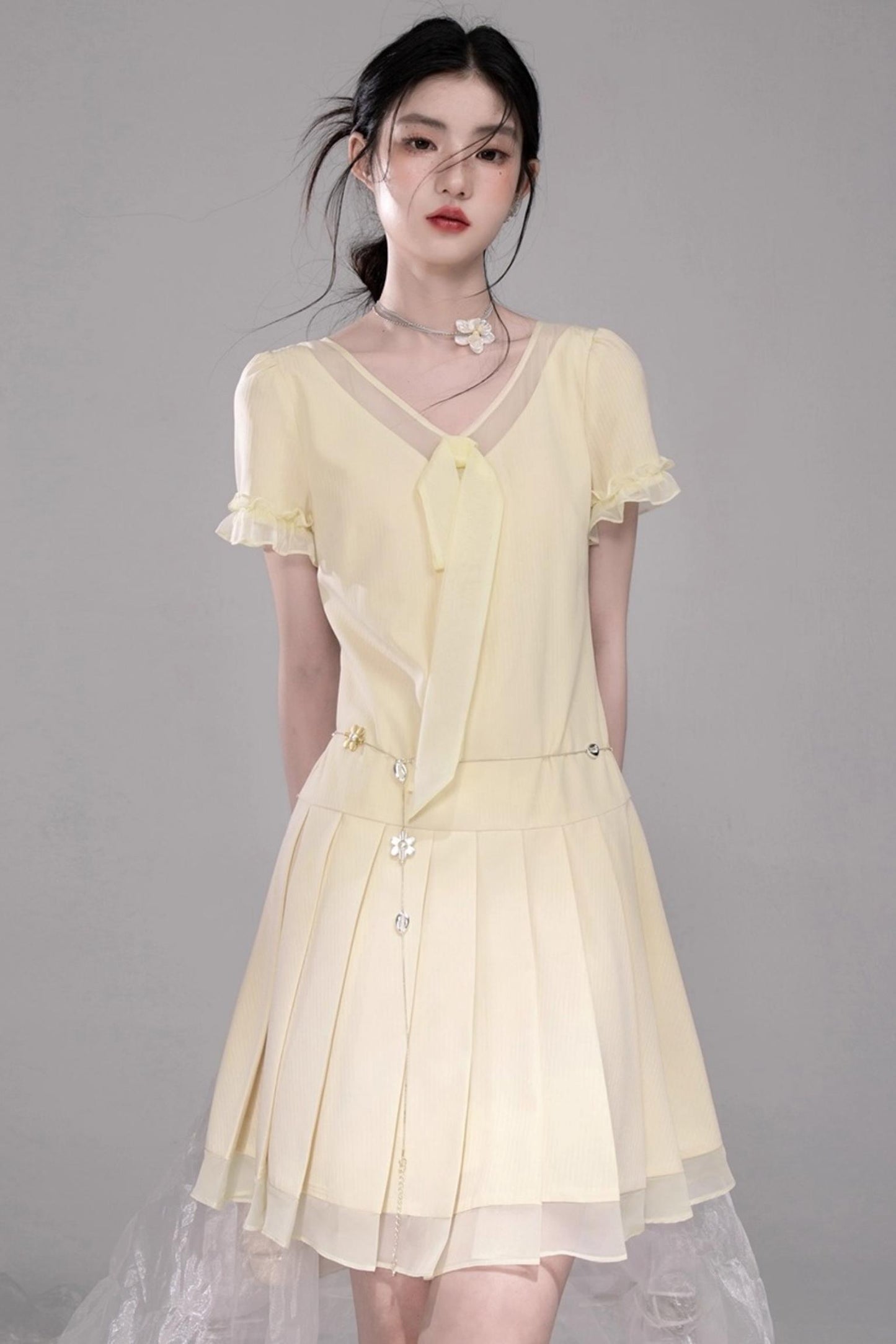 Sweet Character Tulle Patchwork Dress