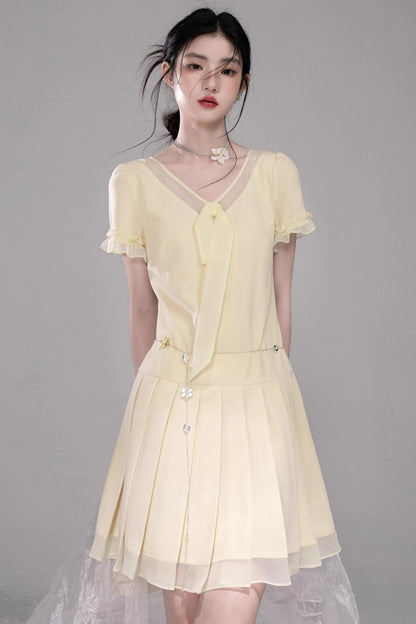 Sweet Character Tulle Patchwork Dress