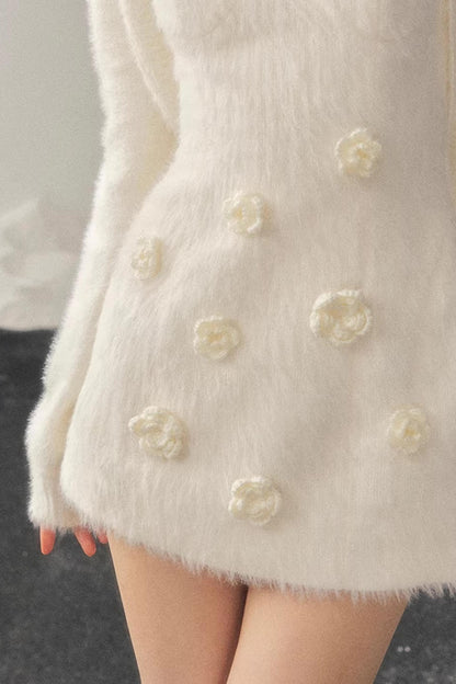Three-Dimensional Floral Winter Dress