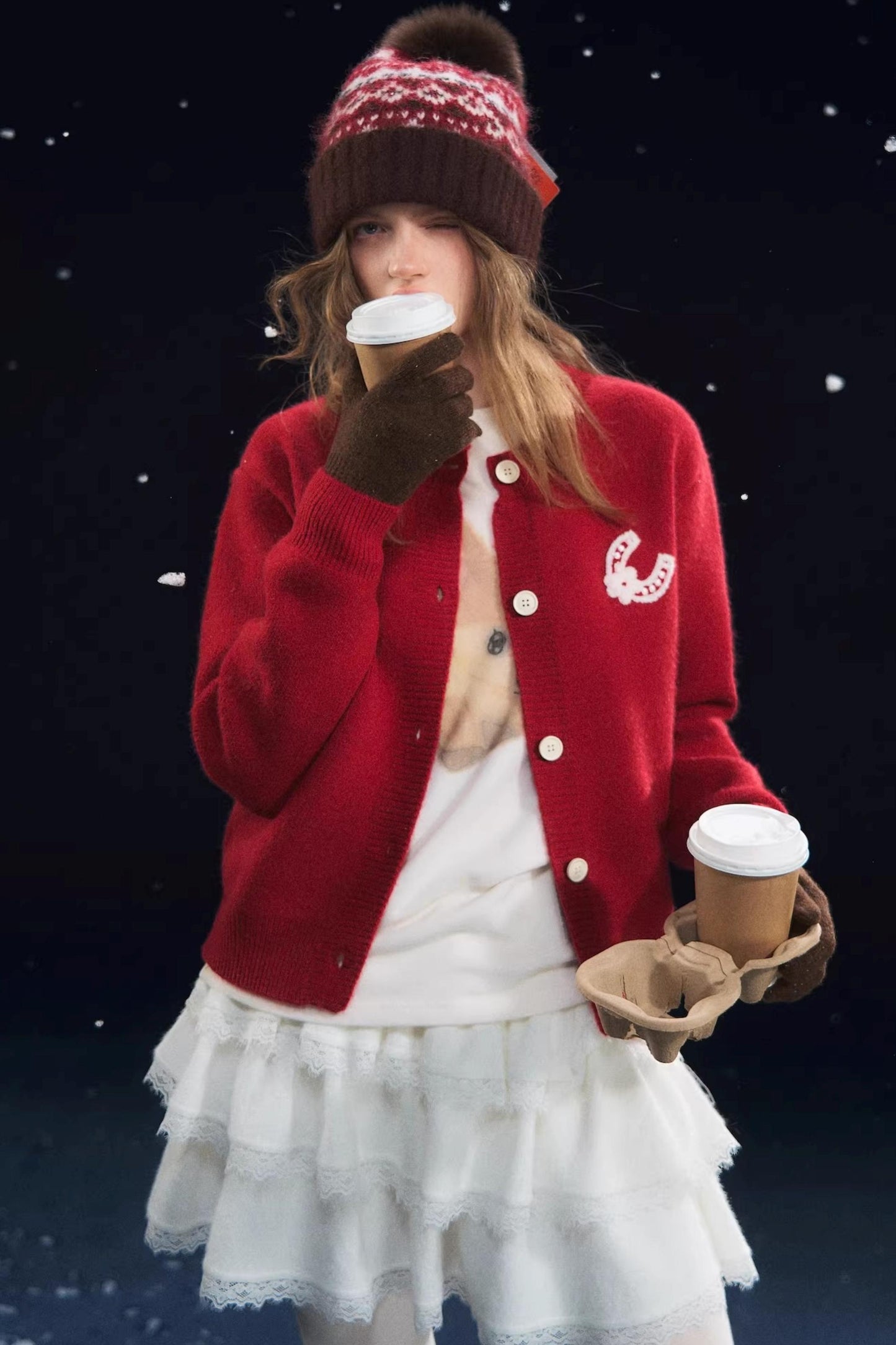 Lucky Pony Round Neck Cardigan