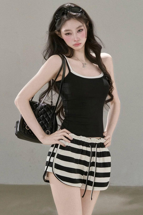 Contrasting Mesh Camisole Top