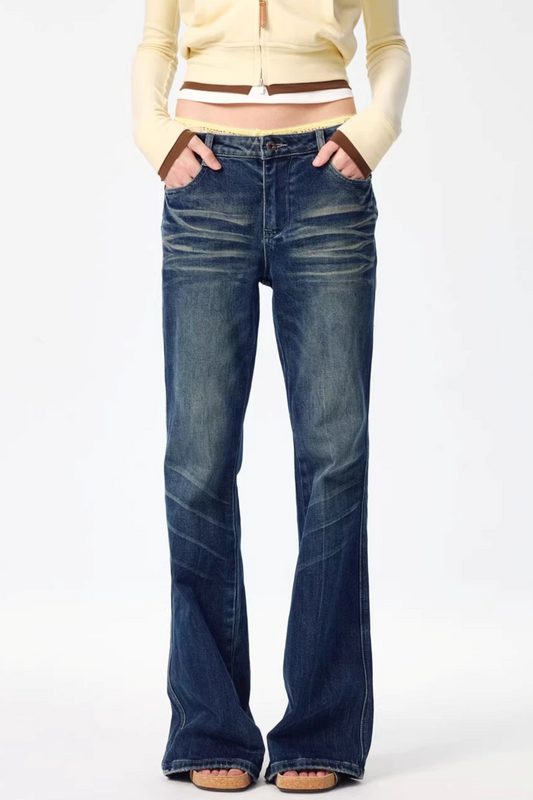 Retro Washed Flared Jeans