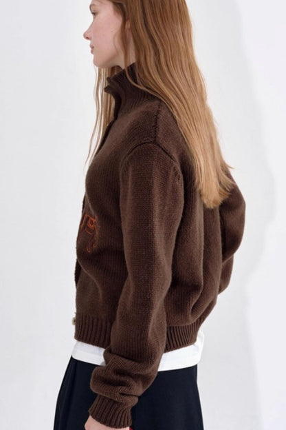 Winter Wool Embroidered Cardigan