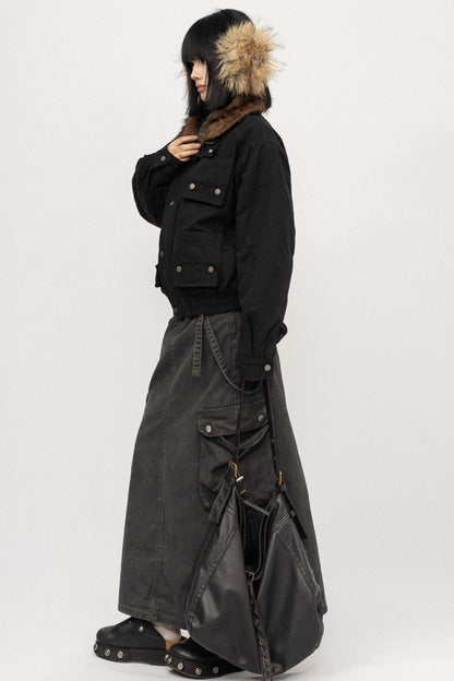 Autumn Black Vintage Cotton Jacket