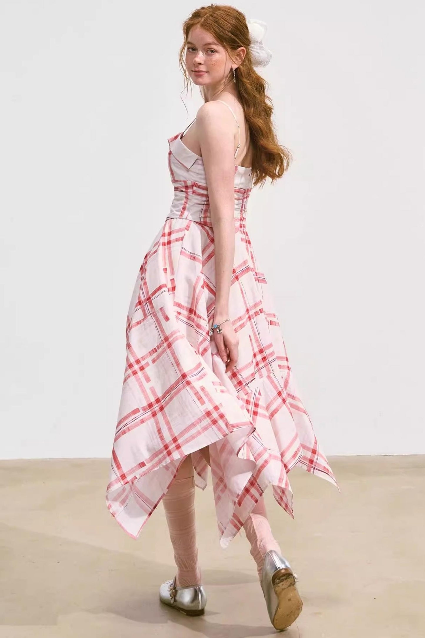 Pink Plaid Halter Dress