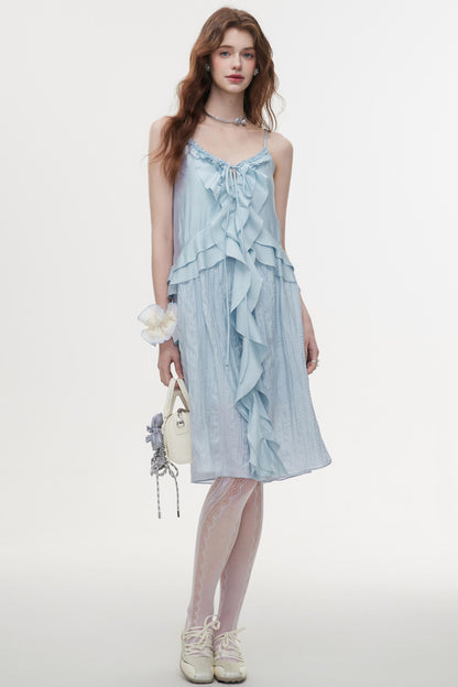 Halter Neck Ruffle Summer Dress