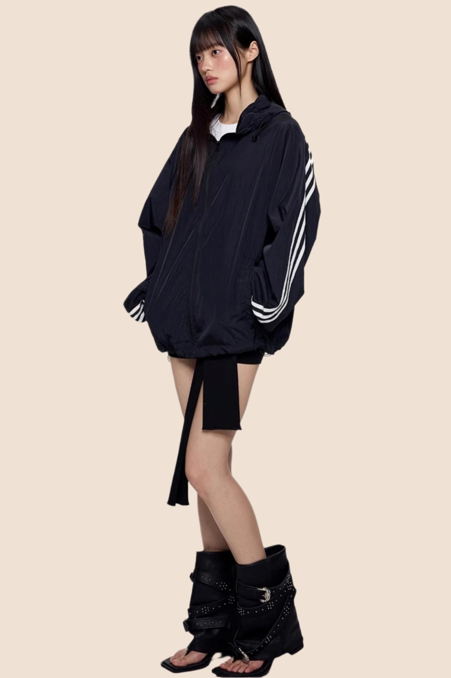 UV Shield Striped Hoodie Jacket