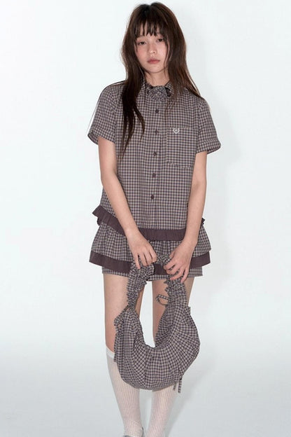 Original Plaid Doll Collar Two-Piece Set-Up