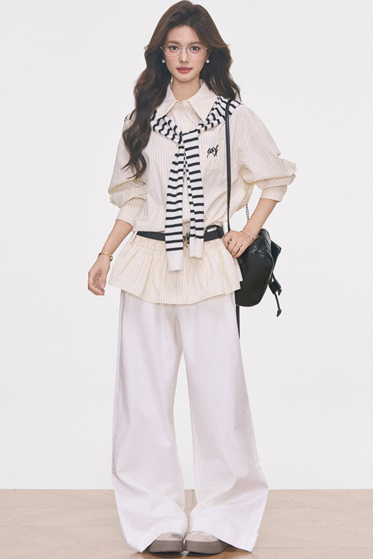 Waist-Cinching Shirt Dress Set-Up