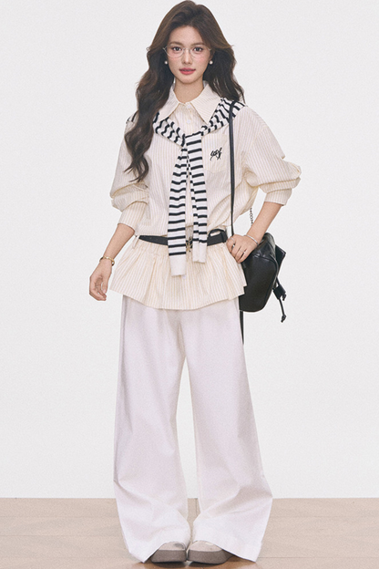 Waist-Cinching Shirt Dress Set-Up