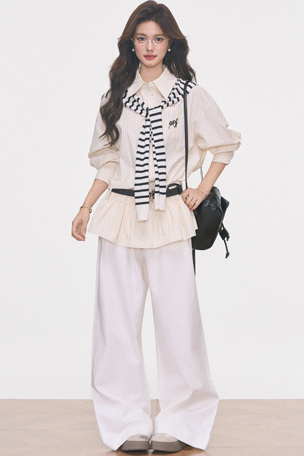 Waist-Cinching Shirt Dress Set-Up