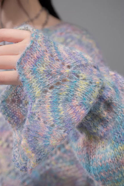 Floral Mist Blue Wool Sweater Set