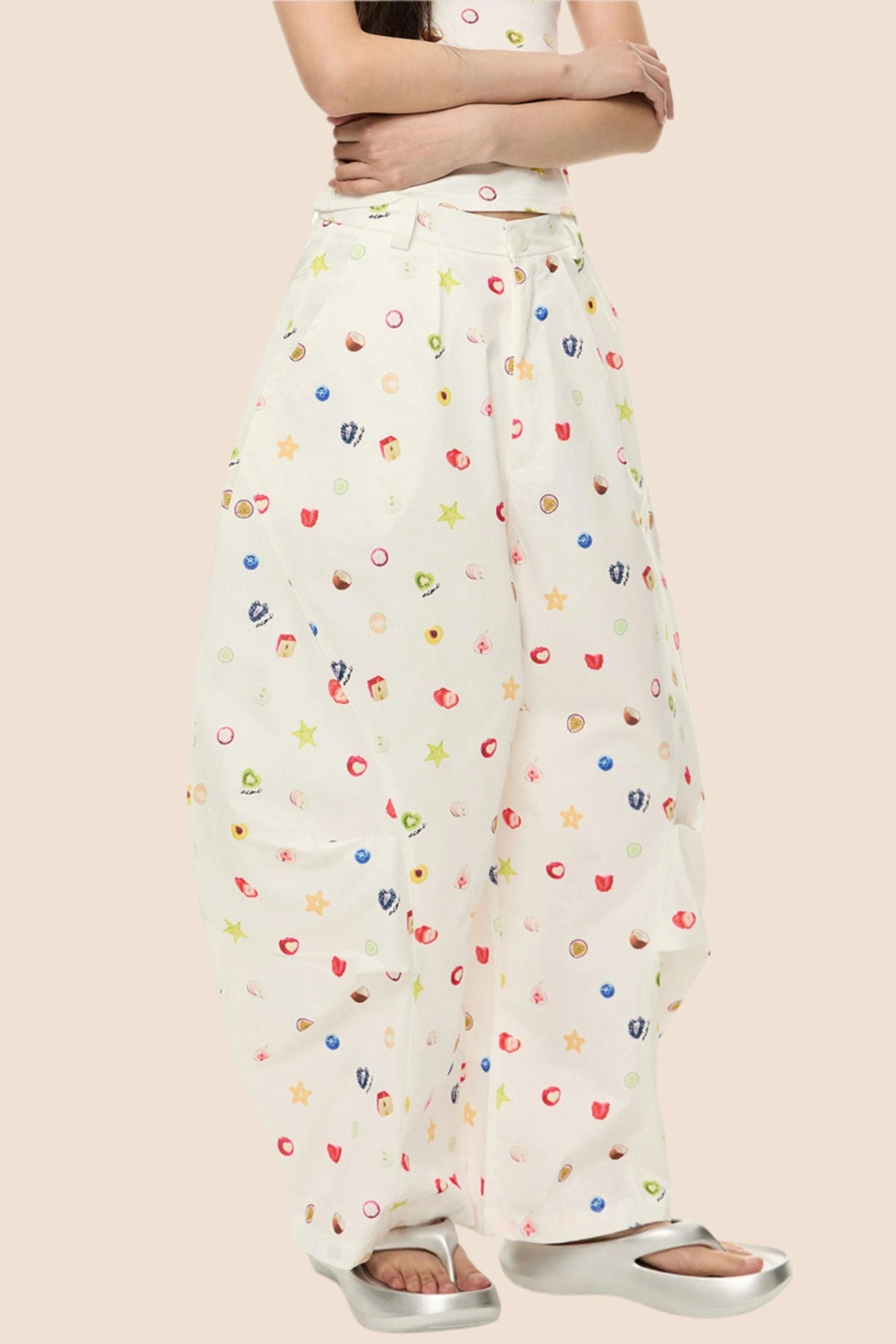 Printed Short Sleeve T-Shirt Camisole Set-Up