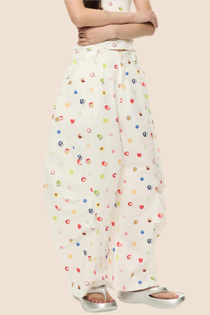 Printed Short Sleeve T-Shirt Camisole Set-Up